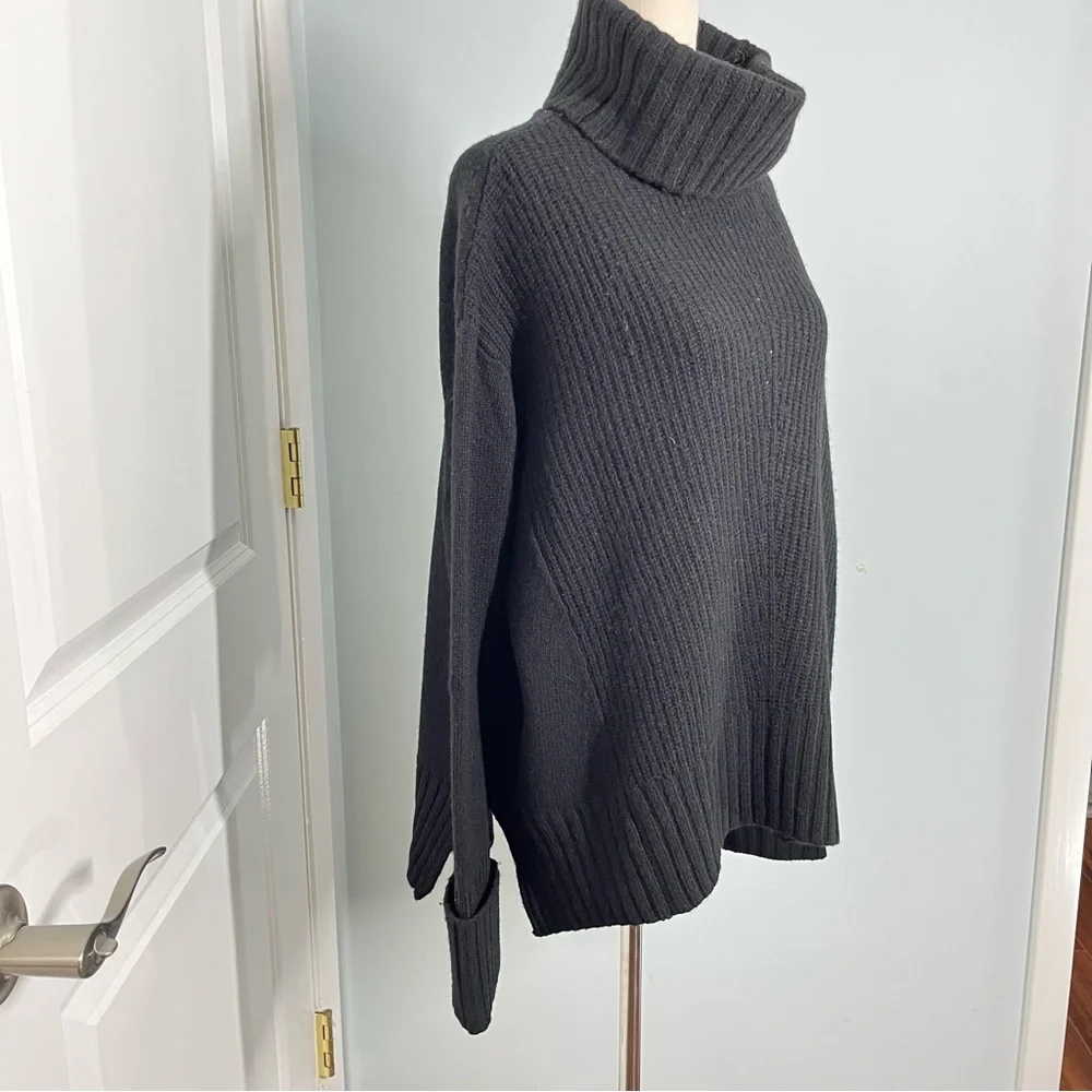 Anthropology Moth black wool blend oversized sweater size S - Picture 7 of 12